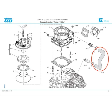 H2O sleeve for cylinder crankcase KZ TM KART