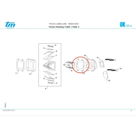 Junta de transportador OK TM KART