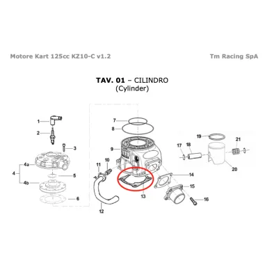 Cylinder base gasket KZ TM KART