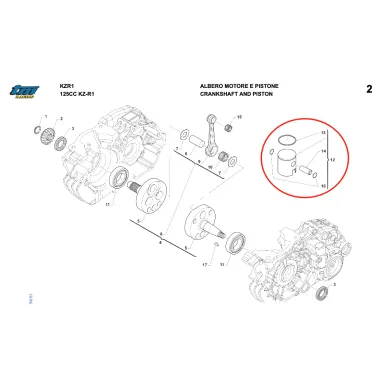 Complete piston 4215 0.8 KZR1 KZ TM KART