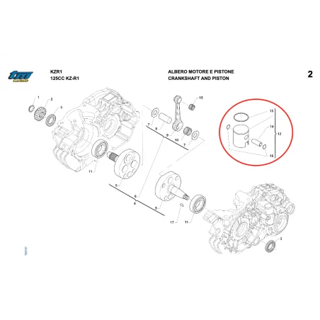 Complete piston 4215 0.8 KZR1 KZ TM KART