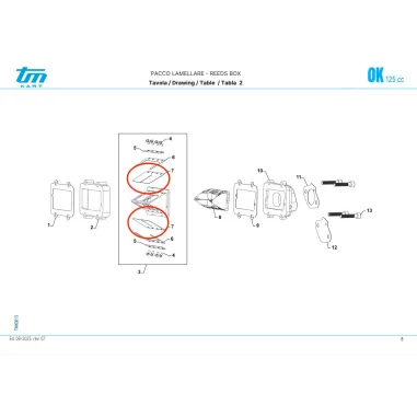 Lamella in carbonio OK TM KART