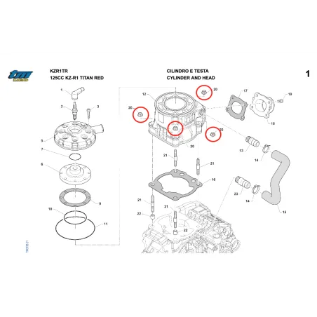 Dado M8 flangiato chiave 12 zincato nero R1-R2 KZ TM KART