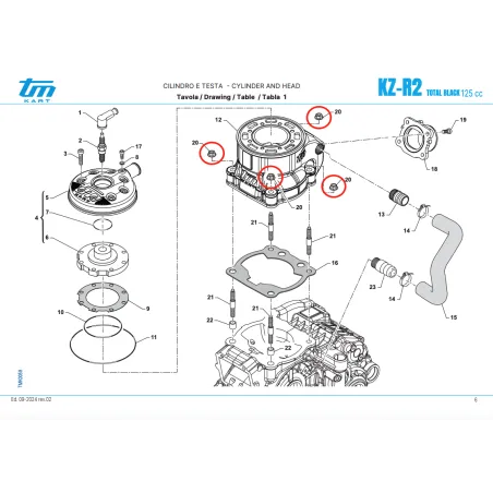 Tuerca M8 brida clave 12 zincado negro R1-R2 KZ TM KART