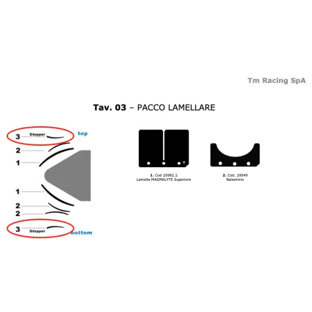 Coppia stopper lamelle speciali KZ TM KART