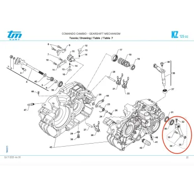 Leva cambio completa speciale R1-R2-R3 KZ TM KART