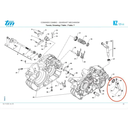 Special complete gear lever R1-R2-R3 KZ TM KART