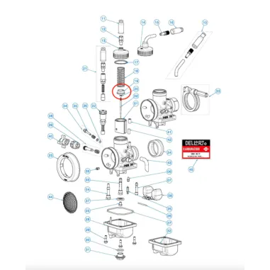 Fermaglio molla gas per carburatore PHDG e PHBG DELL'ORTO