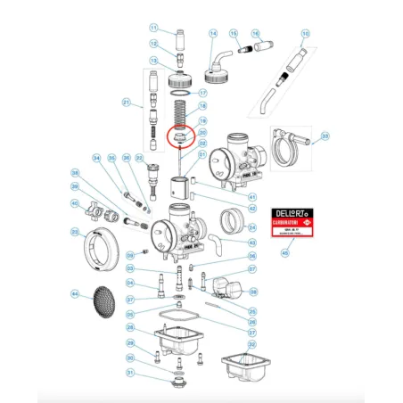 Fermaglio molla gas per carburatore PHDG e PHBG DELL'ORTO
