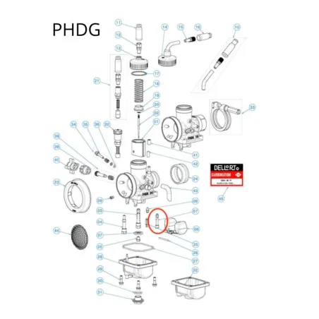 Getto avviamento carburatore PHDG e PHBG DELL'ORTO