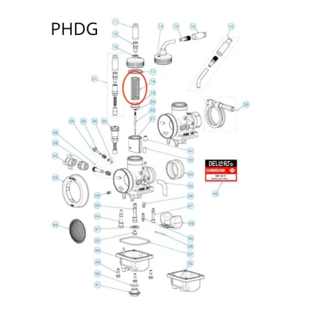 Molla ghigliottina per PHDG e PHBG DELL'ORTO