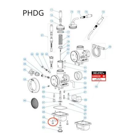 Vite vaschetta benzina 15638 carburatore PHDG DELL'ORTO