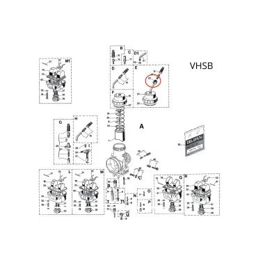 Cappuccio in gomma per coperchio valvola gas camera miscela carburatore DELL'ORTO