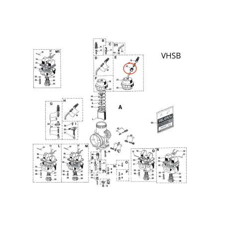 Rubber cap type 13336 for carburettor mixture chamber gas valve cover DELL'ORTO