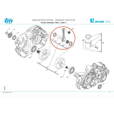 Biella completa asse 22 R2-R3 TOTAL BLACK KZ TM KART