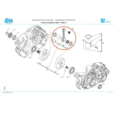 Biella completa asse 22 KZ TM KART