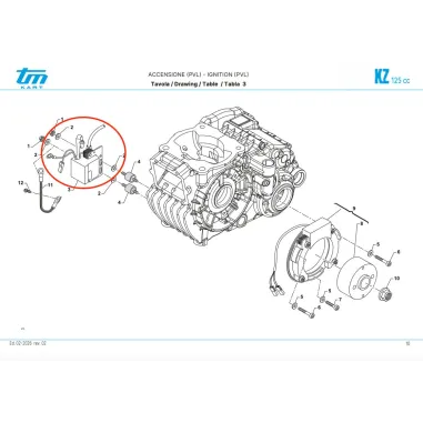 Bobina accensione PVL 458-115 KZ TM KART