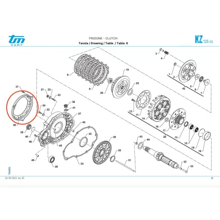 Coperchio protezione frizione KZ TM KART