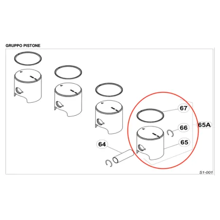 Complete piston S1 S125 IAME