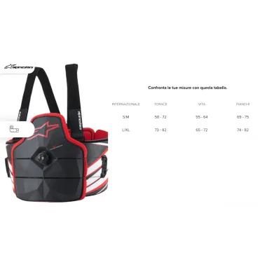 Paracostole AK-1 CIK-FIA ALPINESTARS bambino [nero-bianco-rosso]