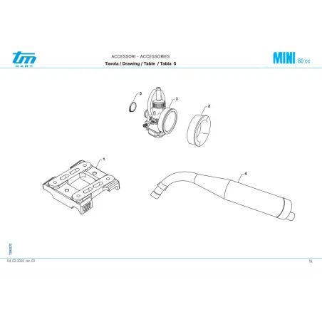 Flangia per carburatore MINI TM KART