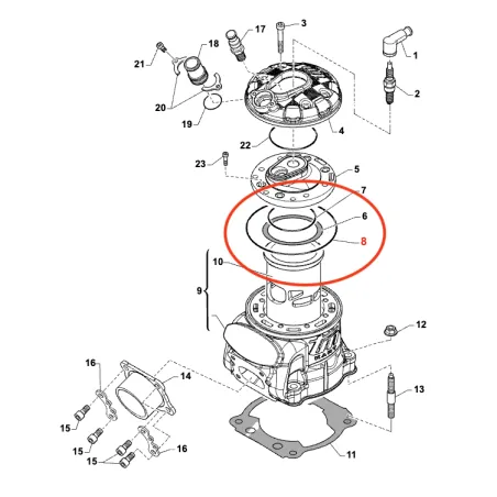Gasket cylinder head MF1-MF2 TM KART