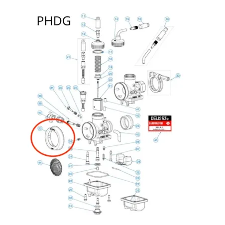 Anello presa aria in plastica PHDG DELL'ORTO