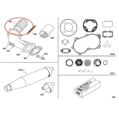 Flexible hose exhaust silencer X30 IAME