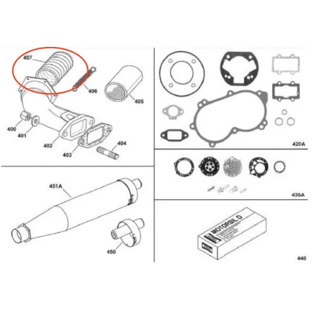 Flexible hose exhaust silencer X30 IAME