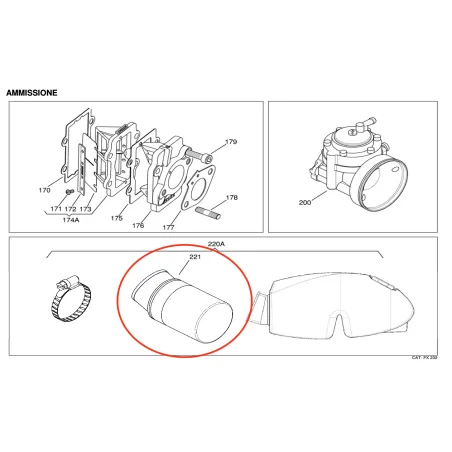 Intake silencer connector with filter X30 IAME