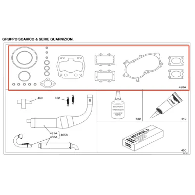 Set of gaskets for the IAME X30 175cc