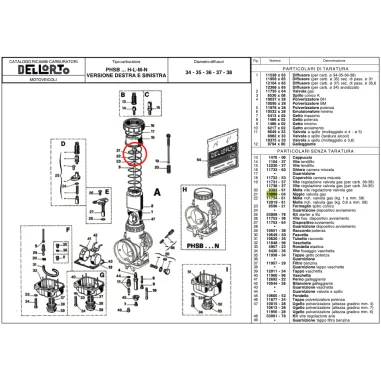 Nipple 10889 for VHSH 30CS and VHSB 34XS carburetors DELL'ORTO