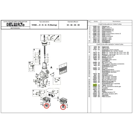 Cap 14419 for VHSB tub DELL'ORTO