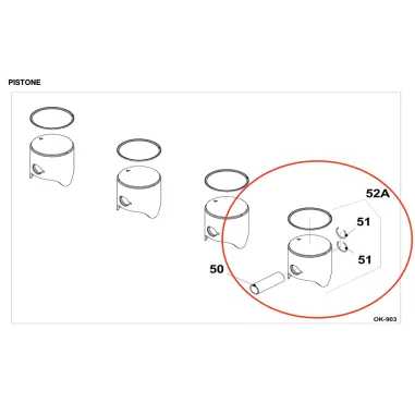 Pistón completo para Reedster IV OKJ IAME