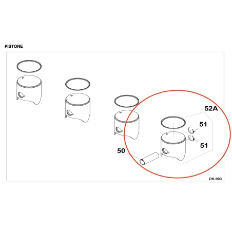 Pistone completo per Screamer KZ IAME
