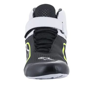 Zapatillas de piloto TECH-1 K V2 ALPINESTARS [negro/blanco/amarillo fluorescente]