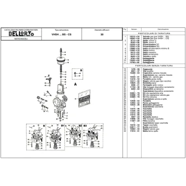 Carburetor VHSH 30 CS DELL'ORTO
