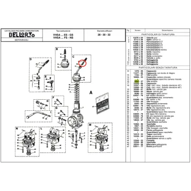 Vite tendifilo per regolazione cavo acceleratore 08932 DELL'ORTO