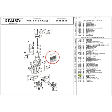 Kit guarnizioni 52612 per carburatori VHSB e VHSC DELL'ORTO