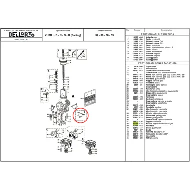 Kit vite regolazione valvola gas 53090 DELL'ORTO