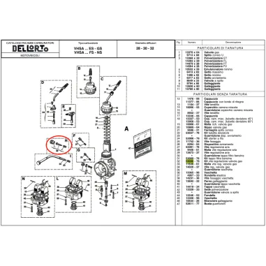 Kit vite regolazione valvola gas 53090 DELL'ORTO