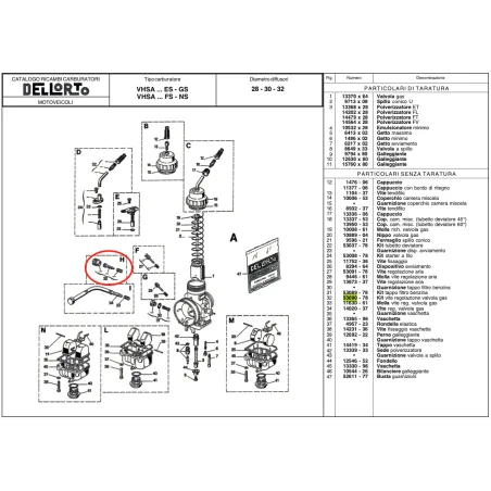 Kit vite regolazione valvola gas 53090 DELL'ORTO