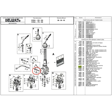 Fuel filter kit 53089 DELL'ORTO