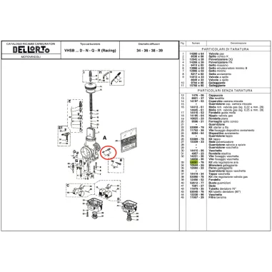 Air adjustment screw kit 53091 DELL'ORTO