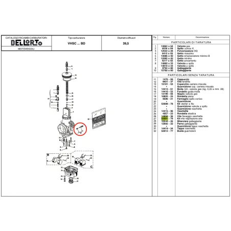 Air adjustment screw kit 53091 DELL'ORTO