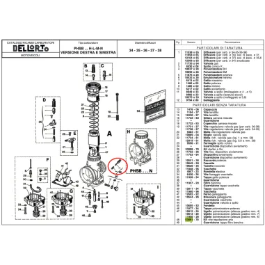 Kit vite regolazione aria 53091 DELL'ORTO