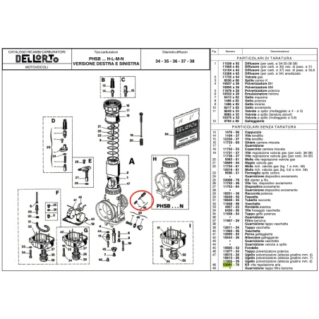 Kit tornillo regulación aire 53091 DELL'ORTO