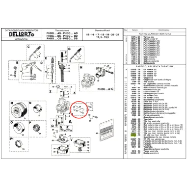 Kit tornillo de regulación mezcla mínima 53024 para carburadores PHBG y PHDG DELL'ORTO