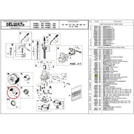 Carburetor fitting PHBG DELL'ORTO