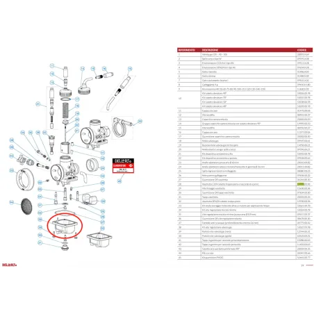 Vaschetta 19999 con troppo pieno per carburatore PHDG DELL'ORTO
